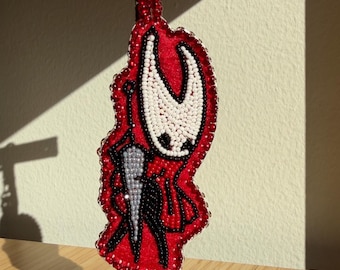 Beaded Hollow Knight: Silksong Keychain or Bag Charm - Hornet Playing Needolin