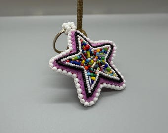 Beaded Star is Born Keychain, Bag Charm, or Purse Fob