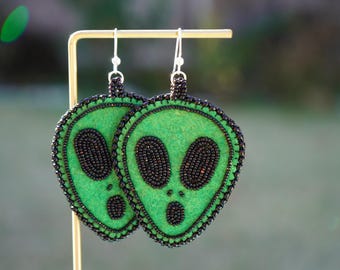 Alien Head Earrings