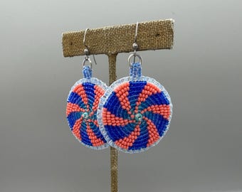 Concentric Circles Rosette Earrings, Whirlwind