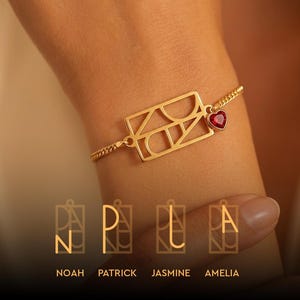 Gepersonaliseerde armband met naam en logo, armband met monogram op maat, roestvrijstalen sieraden