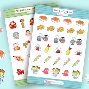 Japanese Sticker Sheet, Bullet Journal Stickers, Planner Stickers, Scrapbook, Stickers , Kawaii Stickers, Journal Stickers, Travel Journal