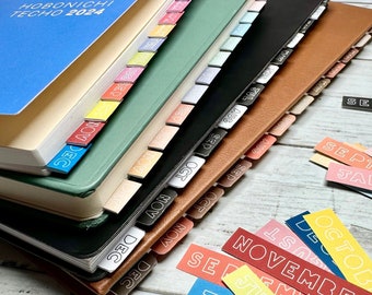 Monthly Journal Tab Stickers: Hand Drawn Planner Dividers (Digital Download)