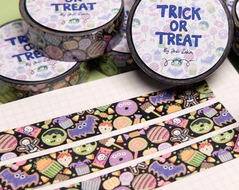 Halloween Washi Tape, Candy Washi Tape, Stationery, Trick Or Treat, Travel Stickers, Scrapbooking, Journalling, Crafting, Halloween Treats