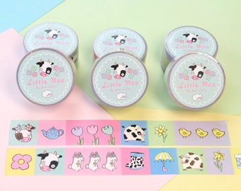 Spring Pastel Washi Tape, Cute Cows, Rabbits, Pretty Washi Tape, Colourful Stationery, Spring Stationery, Journal Accessories, Journalling