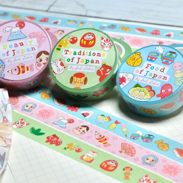 Japanese Washi Tape, Kawaii Washi Tape, Cute Stationery, Cute Washi Tape, Travel Journal, Japanese Food, Scrapbooking Journalling Crafting