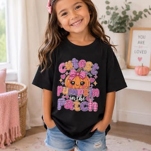 Cutest Pumpkin In The Patch Kids Shirt, Girls Pink Pumpkin Tee, Girly Halloween Tshirt, Pumpkin Patch Tee