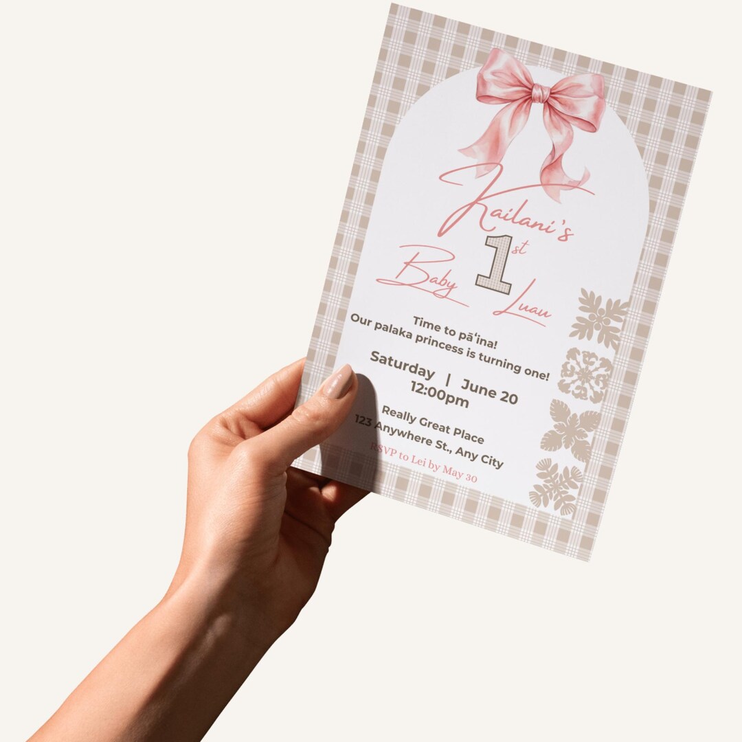 Custom Palaka Baby's First Luau Invitation, Baby's 1st Birthday Digital ...