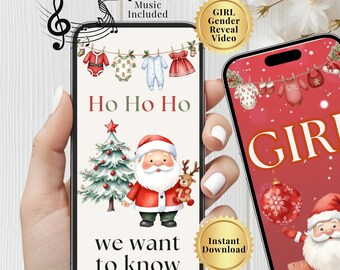 Ho Ho Ho Chcemy Poznać Płeć Dziecka – Teledysk, Animowany Mikołaj w Świątecznej Oprawie – Ujawnienie Dziewczynki, Film do Pobrania na Telefon