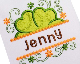 St Patrick's Day Font Frame Shamrock Lucky Applique Embroidery Design SP002