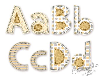 BX font included! Free Edge Raggy Applique Alphabet Font Machine Embroidery Design 4 sizes Uppercase, Small letters and Numbers AL067