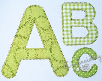 Blanket Stitch Applique Alphabet in 4 sizes Uppercase, Lowercase and Numbers BX font included! AL073