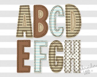 BX font included! Narrow Free Edge Raggy Applique Alphabet Font 4 sizes Uppercase, Numbers and Punctuation AL052