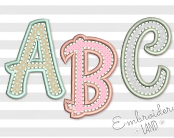 Coupon Codes! BX included! Applique Alphabet Font Machine Embroidery Design 4 sizes AL054