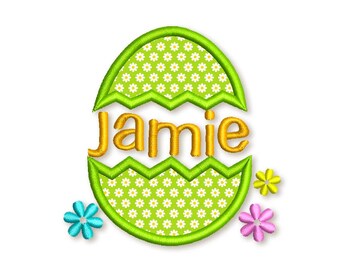 Easter Egg Font Frame Applique Machine Embroidery Design For Baby Boys and Baby Girls EA005