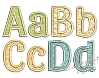 BX font included! Sue Applique Alphabet Font Machine Embroidery Design 4 sizes Uppercase letters, Small letters and Numbers AL077