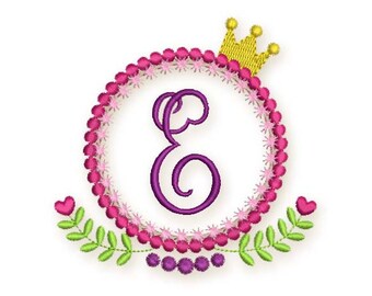 Lil Princess Font Frame Embroidery Design Monogram FF011