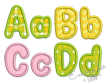 BX font included! "Plum" Applique Alphabet Font Machine Embroidery Design 4 sizes Uppercase letters, Small letters and Numbers AL070