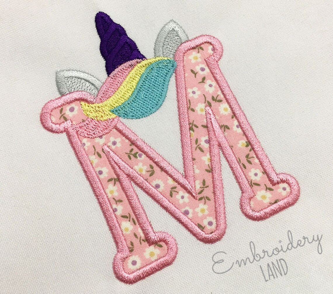 Unicorn A-Z Applique Alphabet Machine Embroidery Design Set | Etsy