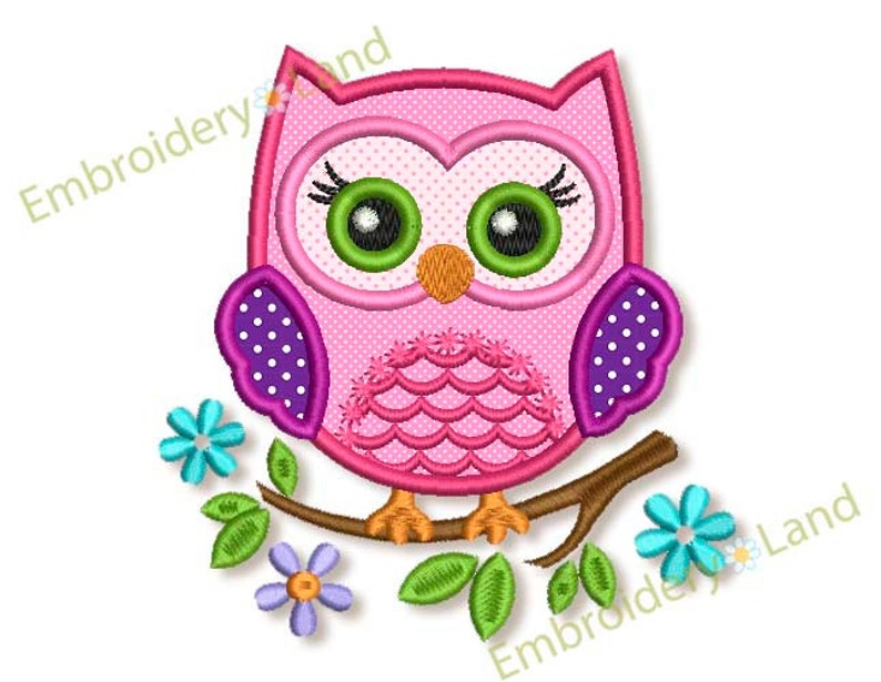Cute Owl Applique Embroidery design Machine Embroidery for Etsy