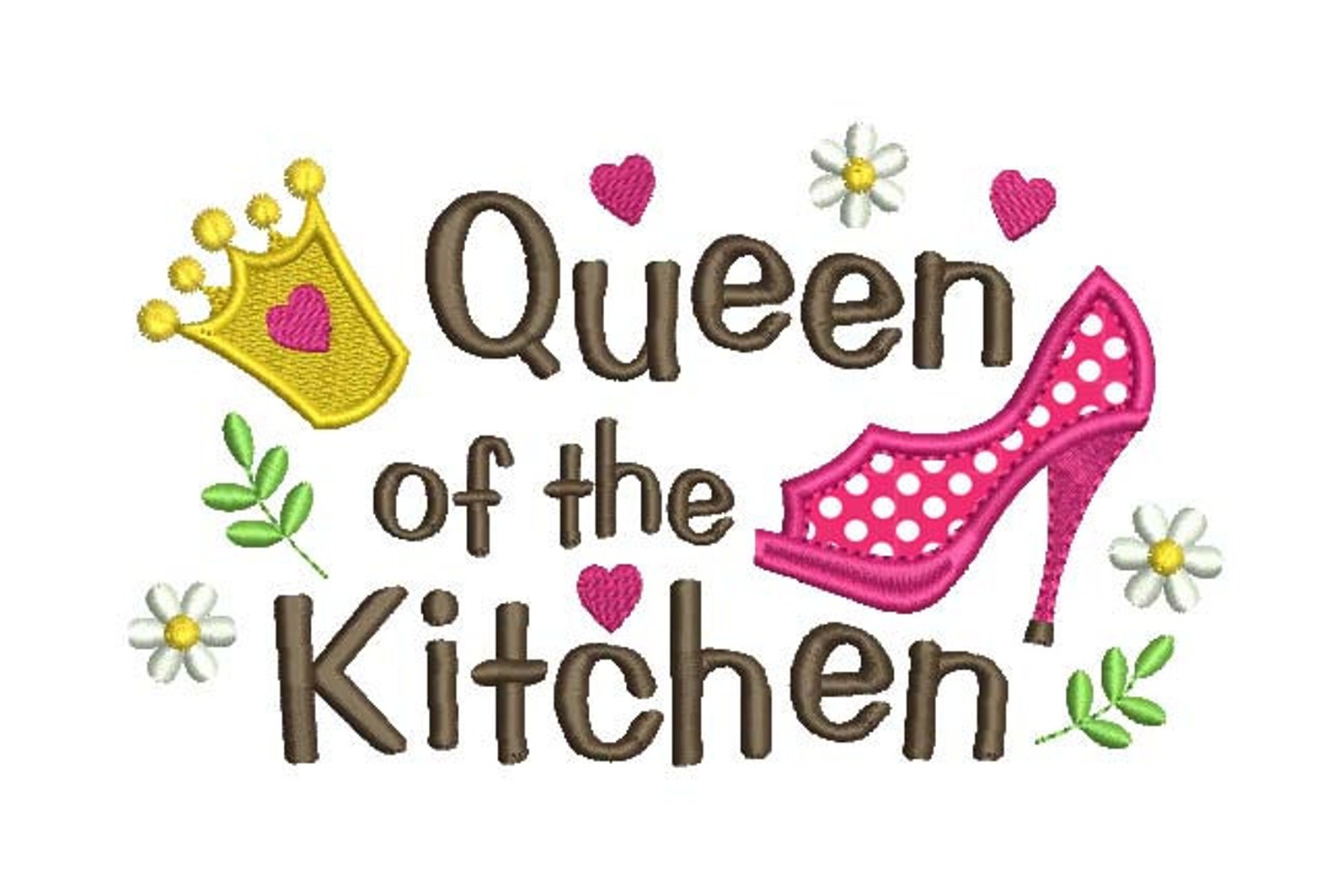 Applique Machine Embroidery Design Queen of the Kitchen Apron Etsy