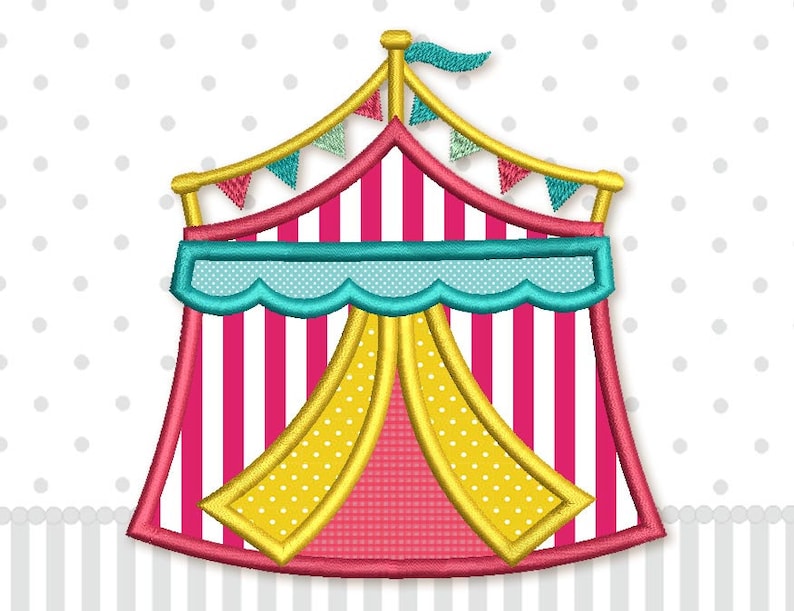 Circus tent applique embroidery design machine embroidery 4x4  etsy Circus tent applique embroidery design machine embroidery 4x4  etsy