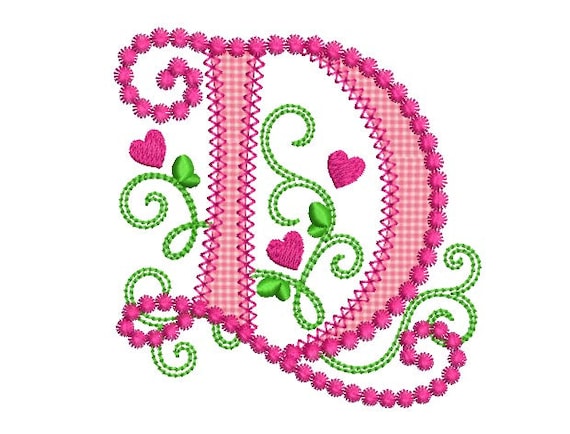 Letter D Applique Machine Embroidery Design Monogram ...