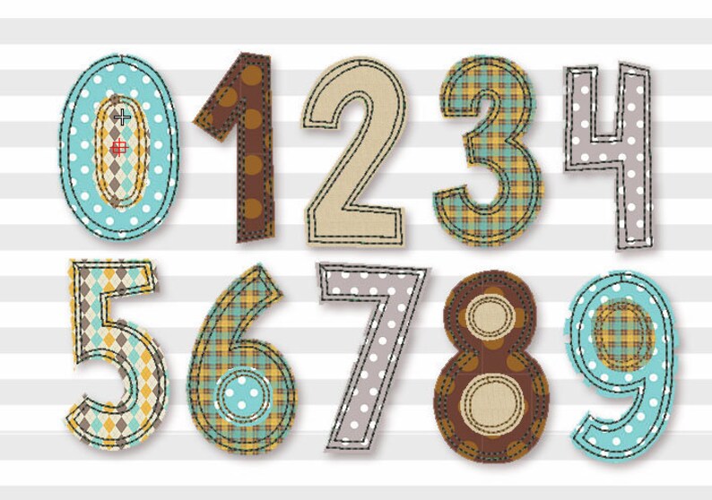 Free Edge Raggy Applique Numbers Set Machine Embroidery Design Etsy