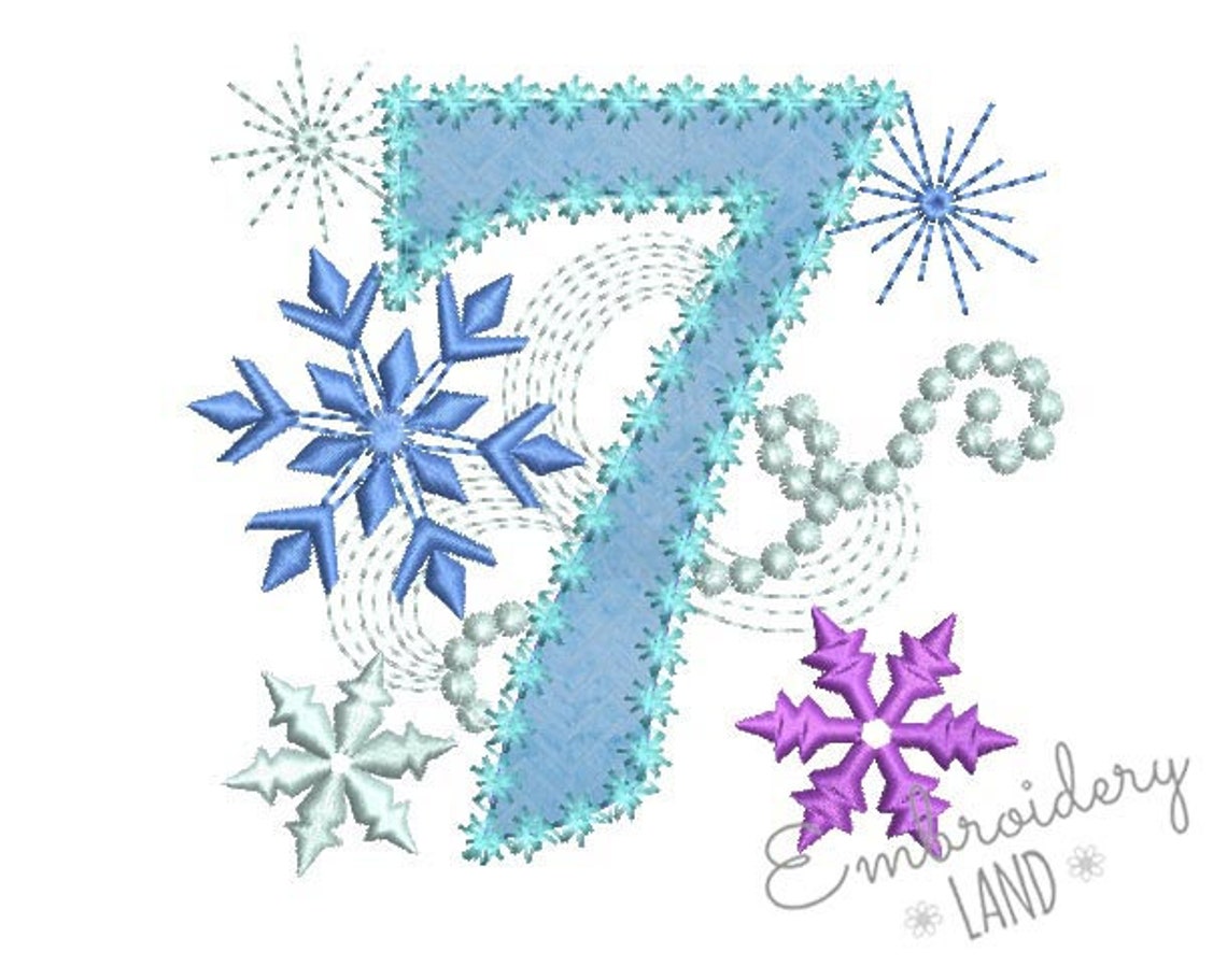 Ice Princess Number 7 Frozen Happy Birthday Applique Machine | Etsy