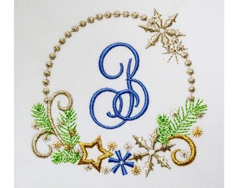 Christmas Font Frame Machine Embroidery Design Monogram CHR028 | Etsy