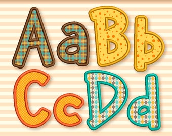 Chub Applique Alphabet Font Machine Embroidery Design 4 sizes Uppercase letters, Small letters and Numbers AL032