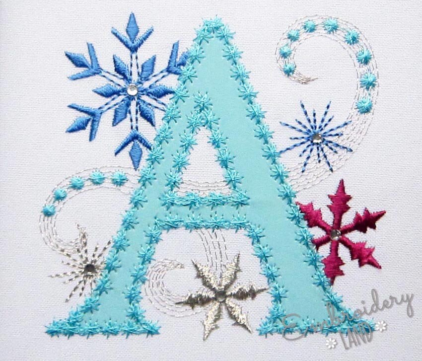 Ice Princess Applique Letter A  Frozen  Cloth Decor Applique Machine …