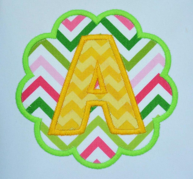Double Applique Alphabet Embroidery Design 4 sizes AL006 Etsy