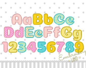 BX included! Applique Alphabet Font Machine Embroidery Design 4 sizes AL036