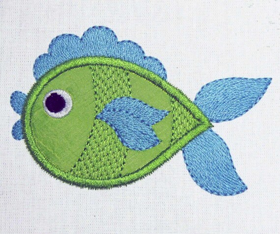 INSTANT DOWNLOAD Fish Embroidery Applique Machine Embroidery | Etsy