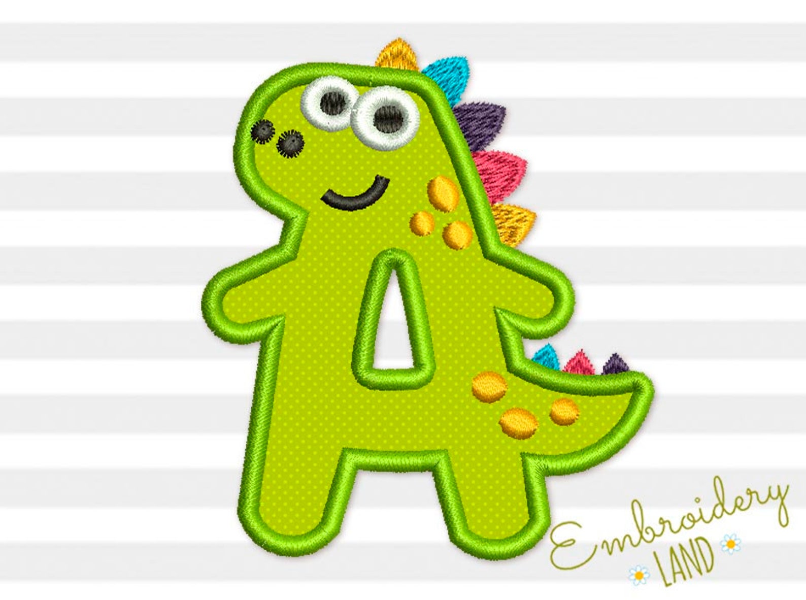 Dino Letter A Applique Machine Embroidery Design Monogram | Etsy