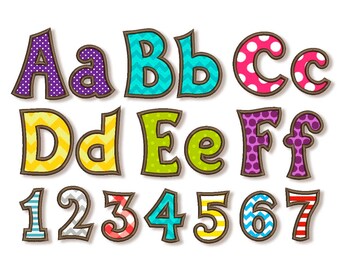 BX font included! Kiddy Applique Alphabet Font Machine Embroidery Design 4 sizes Uppercase letters, Small letters and Numbers AL028