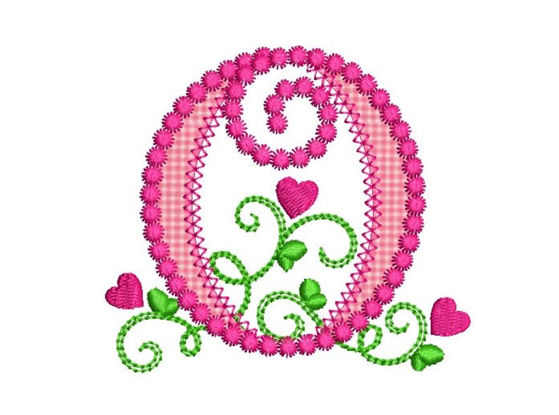 Letter O Applique Machine Embroidery Design Monogram Initials Etsy