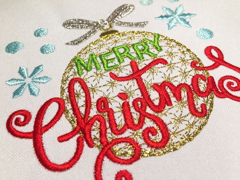 Merry Christmas Machine Embroidery Design 4x4 5x7 6x10 Hoop Etsy