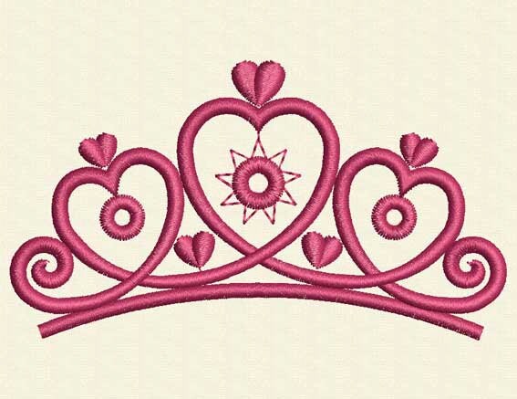 INSTANT DOWNLOAD Heart Tiara Valentine's Day Baby Girl Decor Embr…