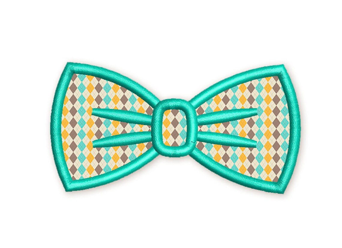 Bow tie applique embroidery design 3 sizes de046  etsy