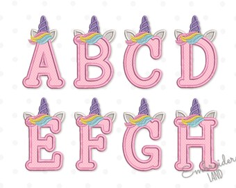 unicorn alphabet etsy