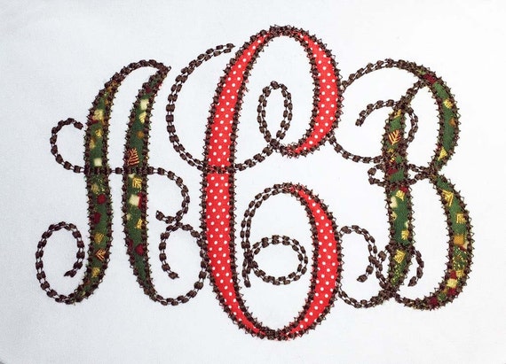 BX included Running Stitch Applique Alphabet Embroidery Design AL014