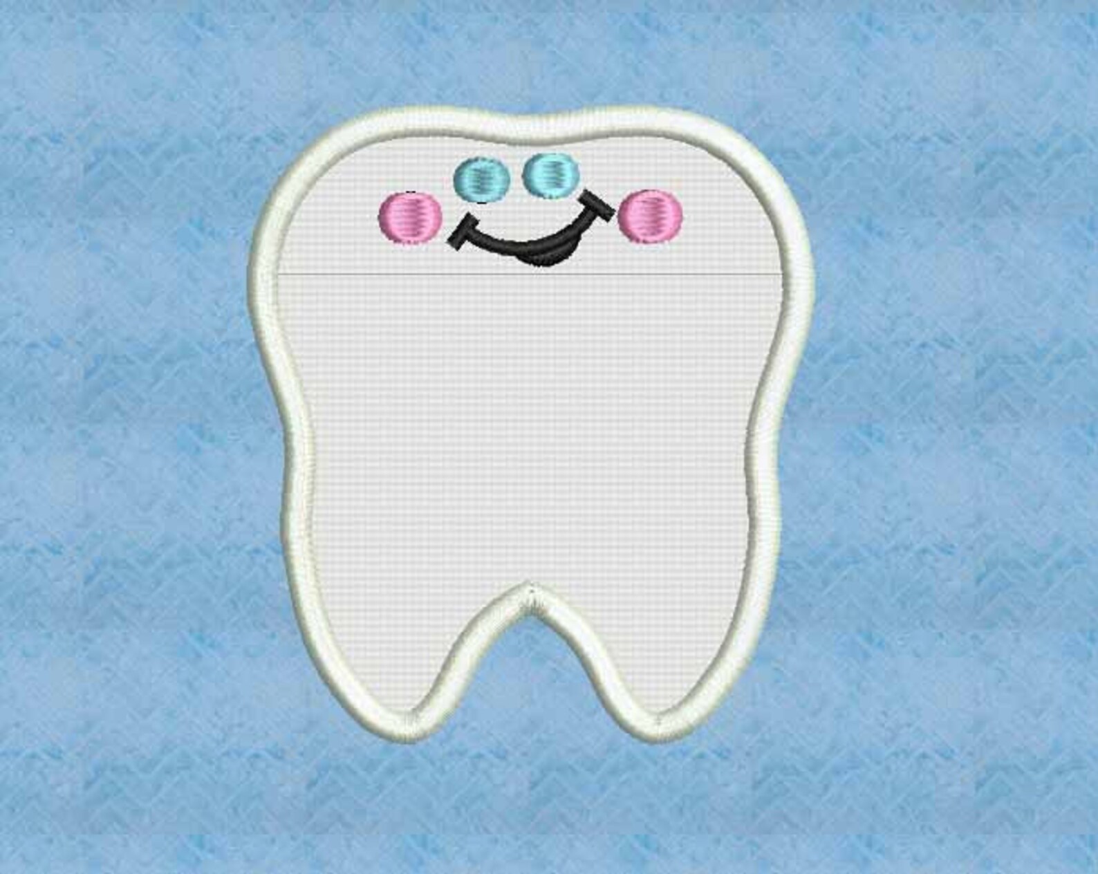 Real Tooth Pocket Applique Machine Embroidery Design in Two Etsy