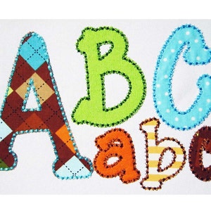 BX included Running Stitch Applique Alphabet Embroidery Design AL014