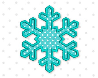 Snowflake Applique Machine Embroidery Design New Year Frozen 3 sizes 4x4 5x7 6x10 CHR060