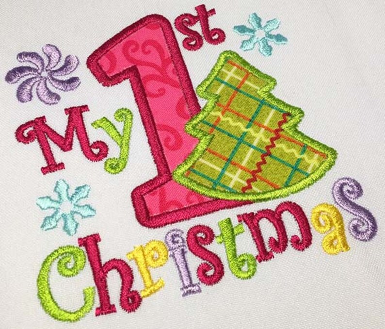 My first christmas applique machine embroidery design chr048  etsy My first christmas applique machine embroidery design chr048  etsy