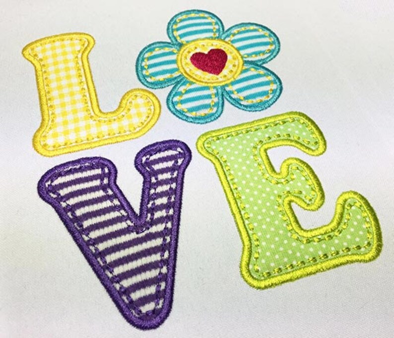 Love Applique Machine Embroidery Design Valentine's Day Etsy