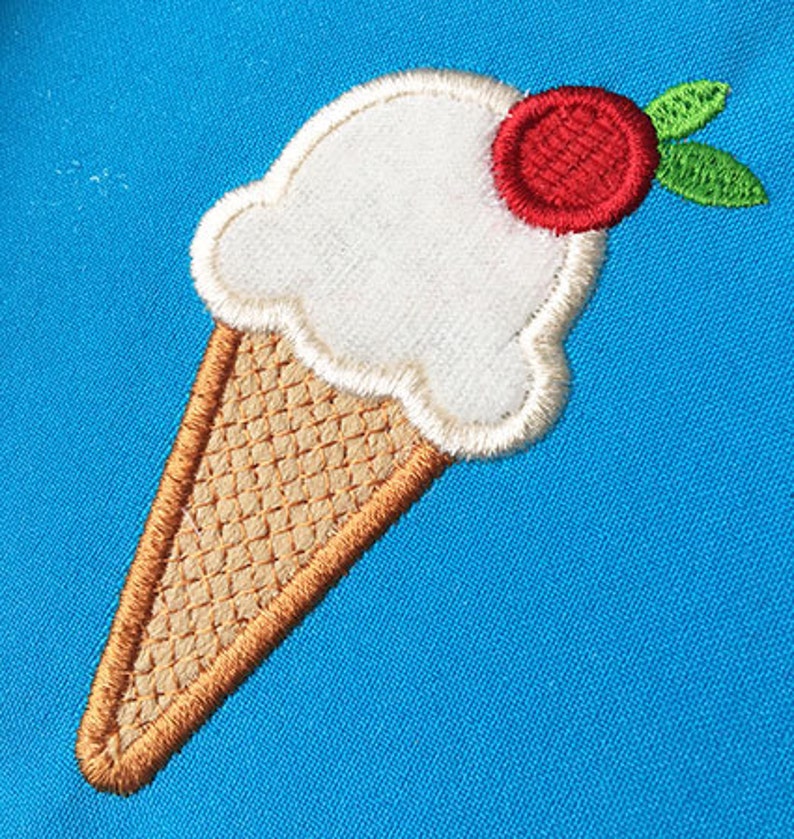 Ice Cream Applique Machine Embroidery Design DE034 Etsy