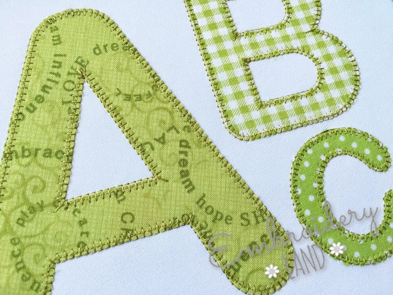 Blanket Stitch Applique AZ Alphabet in 4 Sizes Uppercase Etsy